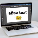 Image of Illustrator with sliced text created with knife tool